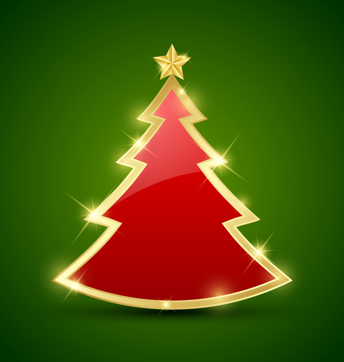 Card christmas tree vector
