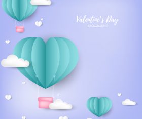 Cartoon origami valentine background vector