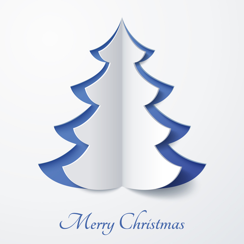 Christmas tree origami vector