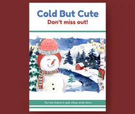 Cold but cute don’t miss out sale posters vector