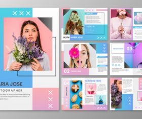 Colored portfolio template vector