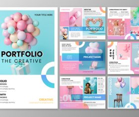 Creative gradient portfolio template vector