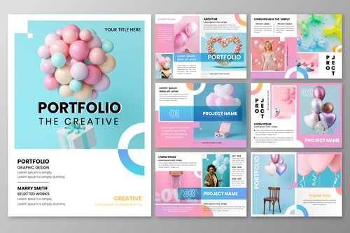 Creative gradient portfolio template vector