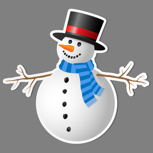 Cute snowman vector
