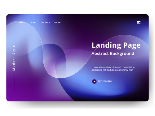 Design landing page abstract background vector