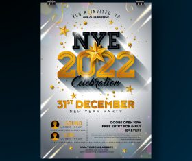 Design template 2022 new year party poster vector