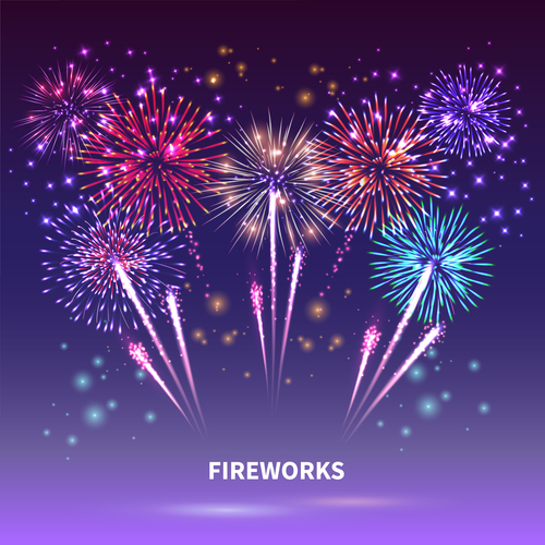Fireworks pattern vector in the sky