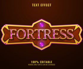 Fortress text style effect vector