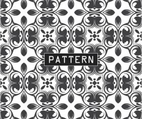 Geometric flowers black and white seamless design pattern vector