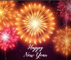 Gorgeous and bright 2022 New Years fireworks vector
