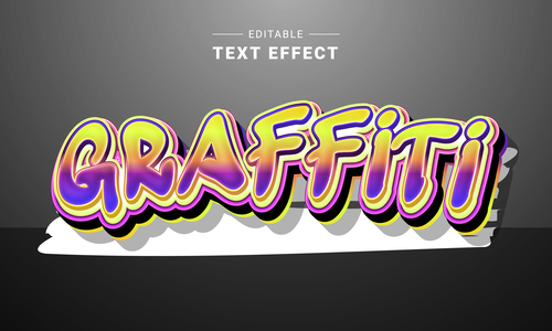 Graffiti 3d text style effect vector