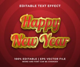 Happy New Year text effect in vector