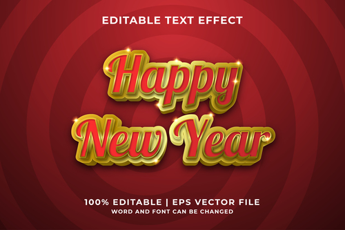 Happy New Year text effect in vector