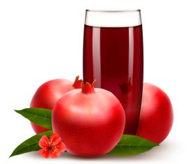 Healthy pomegranate juice vector illustration