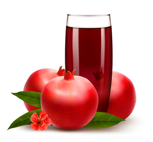 Healthy pomegranate juice vector illustration