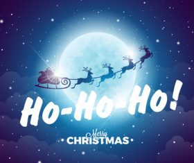 Ho Ho Ho Christmas card vector
