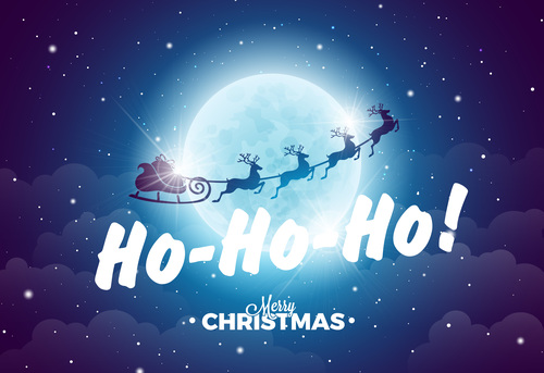 Ho Ho Ho Christmas card vector