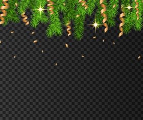 Holly decoration holiday card vector on black background