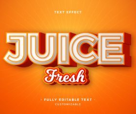 Juice fresh text effect vector