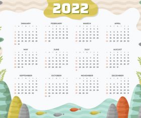 Nature cover 2022 calendar template vector