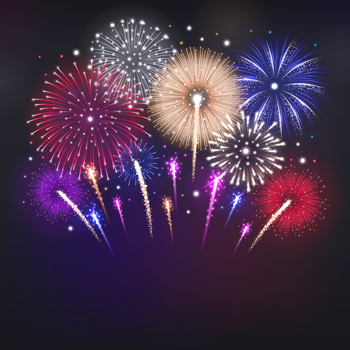 New Year fireworks celebration vector