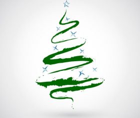 Painting abstract christmas tree vector