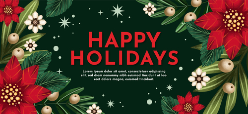 Plant and flower background happy holiday banner vector