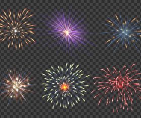 Pretty fireworks set vector