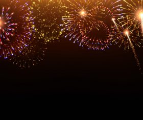 Pyrotechnics fireworks realistic background vector