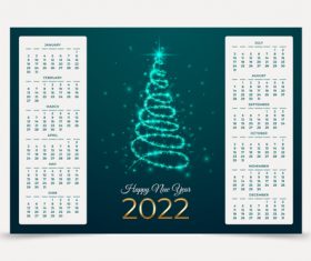 Realistic 2022 calendar vector