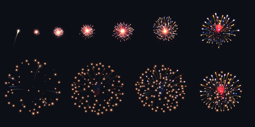 Realistic firework animation vector