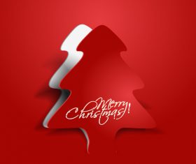 Red christmas tree vector