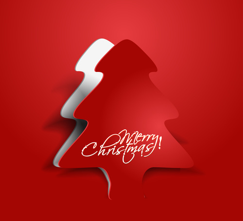 Red christmas tree vector