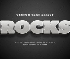 Rocks realistic text effect vector