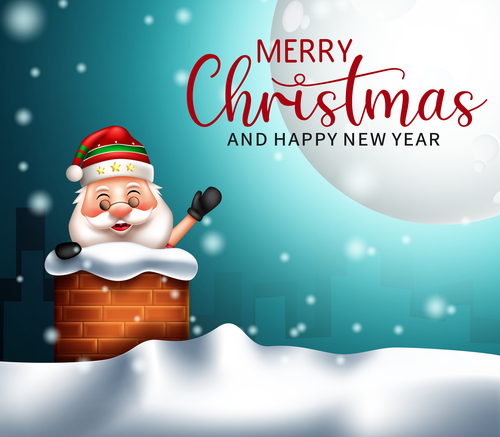 Santa Claus in the chimney vector free download
