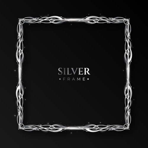 Silver frame vector