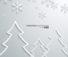 Silver white christmas background vector