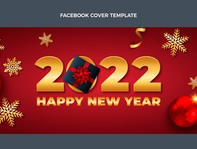 Social media cover template 2022 new year vector