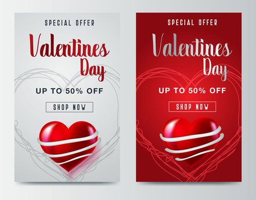 Special offer Valentines Day banner vector