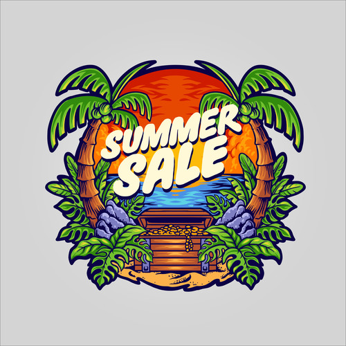Summer Sale Drawing Illustration Vector