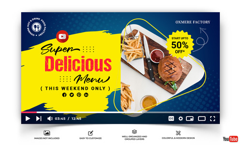 Super delicious food advertisement vector