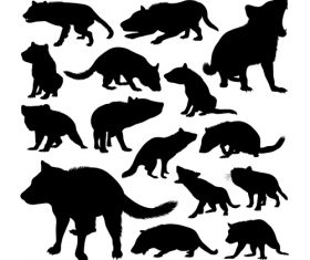 Tasmanian devil animal silhouettes vector