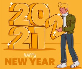 Teenager cartoon changing year illustration vector