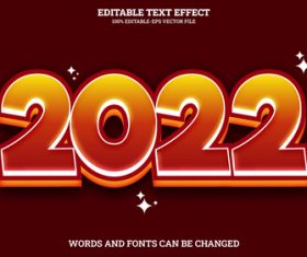 Text effect 2022 editable vector