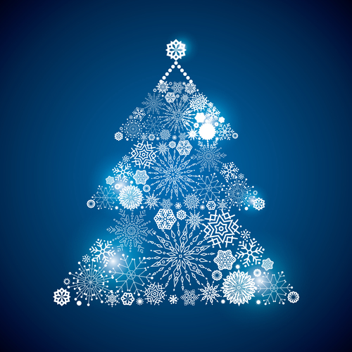 Triangular abstract building Christmas tree vector