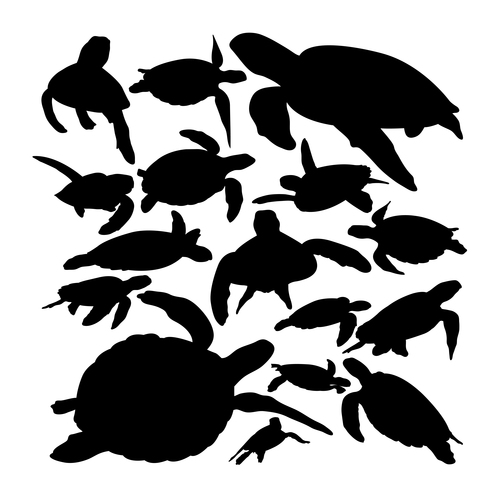 Turtle silhouette vector