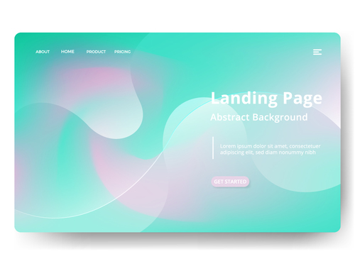 Unique landing page abstract background vector