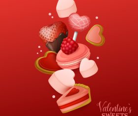 Valentine sweets background vector