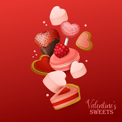 Valentine sweets background vector
