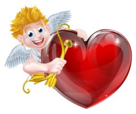 Valentines heart macot vector
